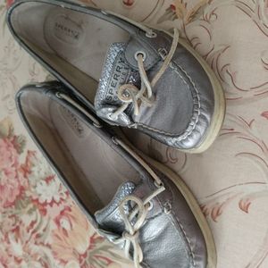 Glittery LEATHER Sperry Top Sider Boat Shoes